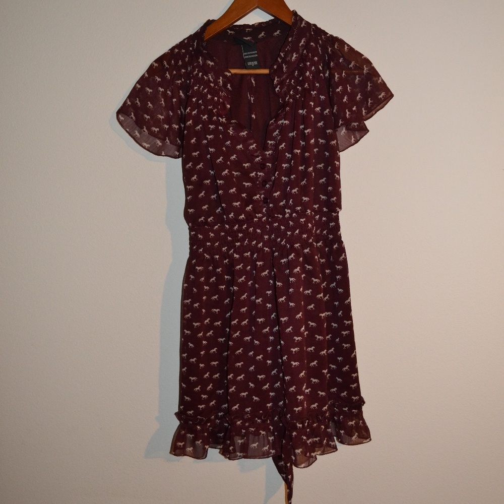 Torrid Maroon Horse Pattern Dress